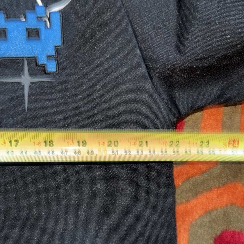 Men's Space Invaders Black Track Jacket with Yellow and Blue Accents XL - Picture 7 of 10